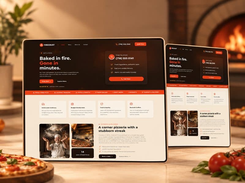 Firecrust Pizza Co. website preview