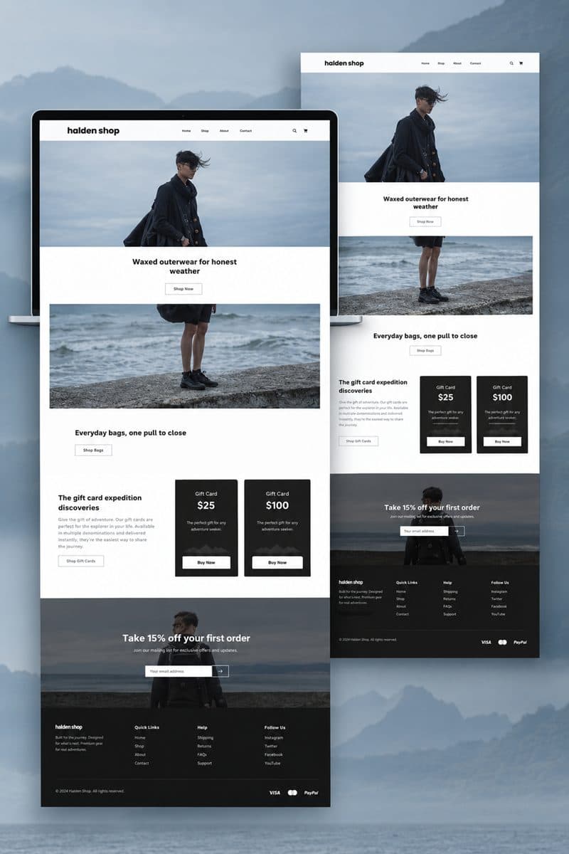Halden Studio online shop website preview