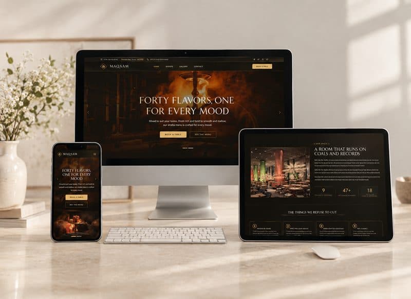 Maqam hookah lounge and bar website preview